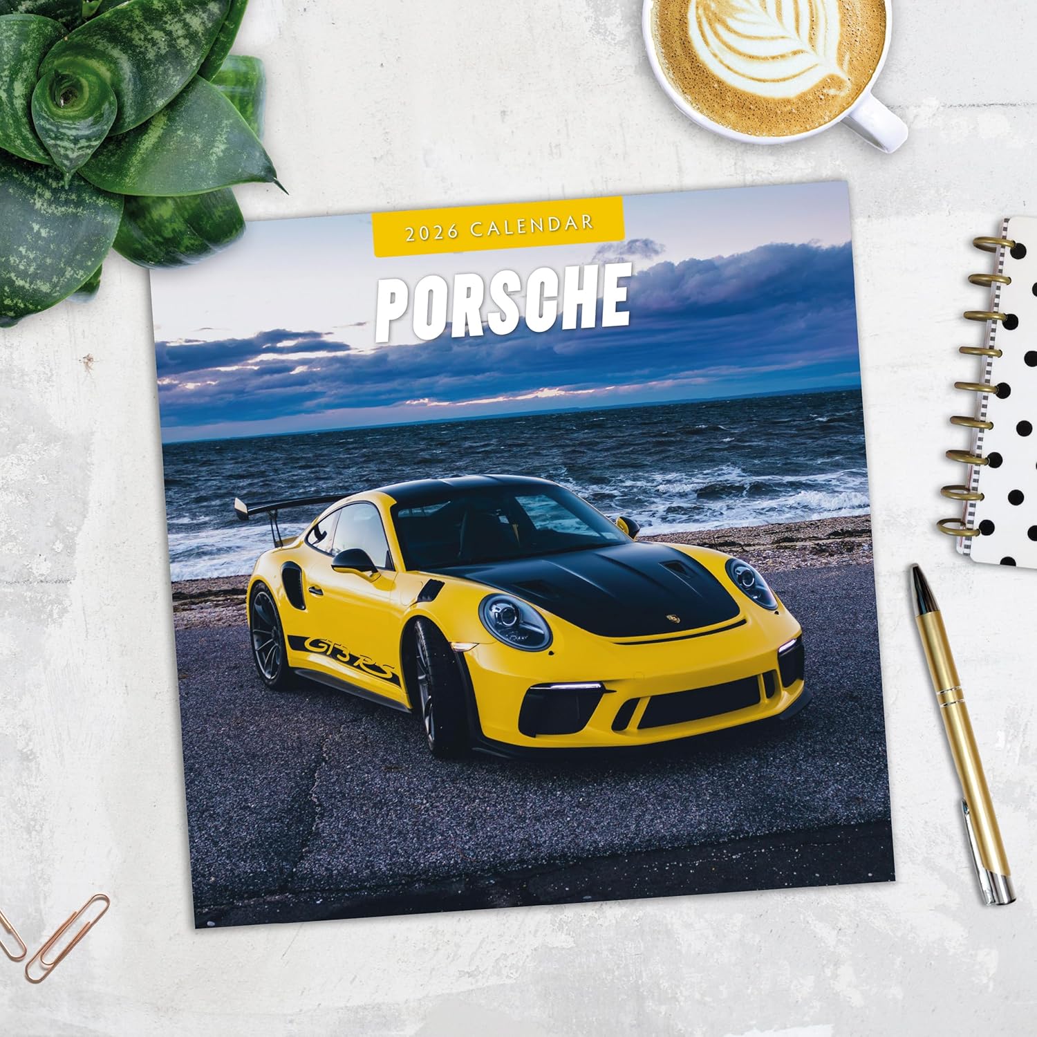 Red Robin 2026 Porsche Monthly Wall Calendar | 12" x 24" Open | Premium Thick & Sturdy Paper | Hangable 12 Month Calendar | Lined Notes & To Do Area | Vivid Images | Plastic Free