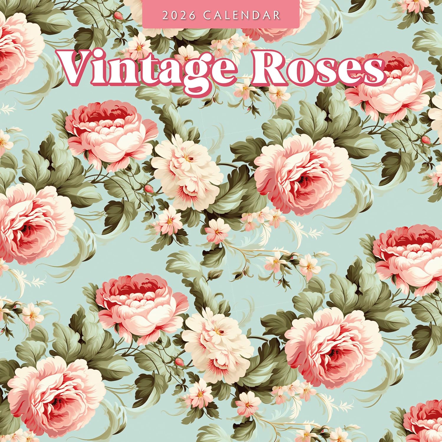 Red Robin 2026 Vintage Roses Monthly Wall Calendar | 12" x 24" Open | Premium Thick & Sturdy Paper | Hangable 12 Month Calendar | Lined Notes & To Do Area | Vivid Images | Plastic Free