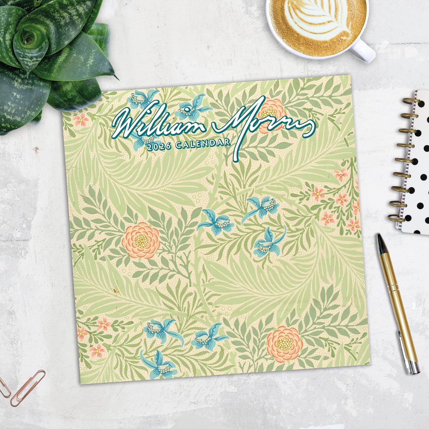 Red Robin 2026 William Morris Monthly Wall Calendar | 12" x 24" Open | Premium Thick & Sturdy Paper | Hangable 12 Month Calendar | Lined Notes & To Do Area | Vivid Images | Plastic Free