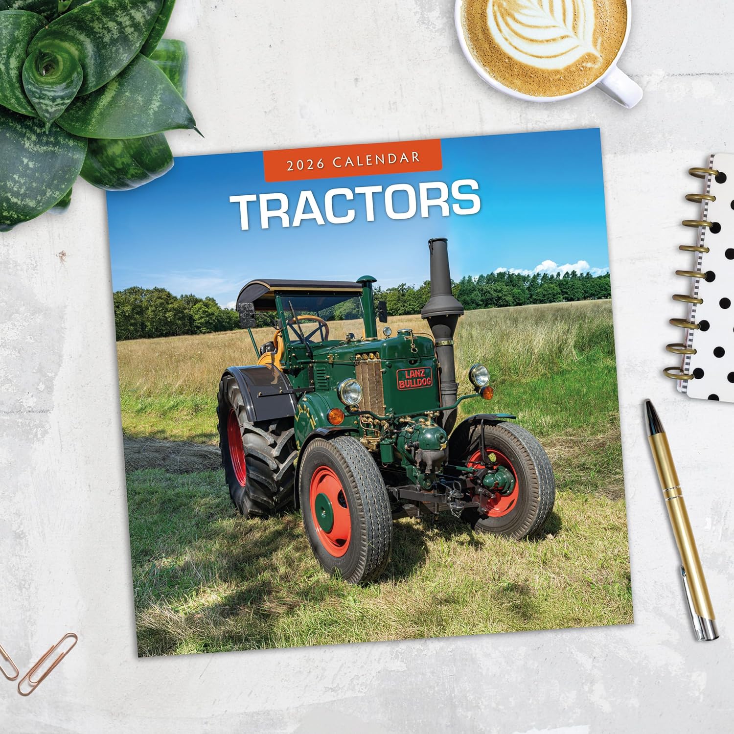 Red Robin 2026 Tractors Monthly Wall Calendar | 12" x 24" Open | Premium Thick & Sturdy Paper | Hangable 12 Month Calendar | Lined Notes & To Do Area | Vivid Images | Plastic Free
