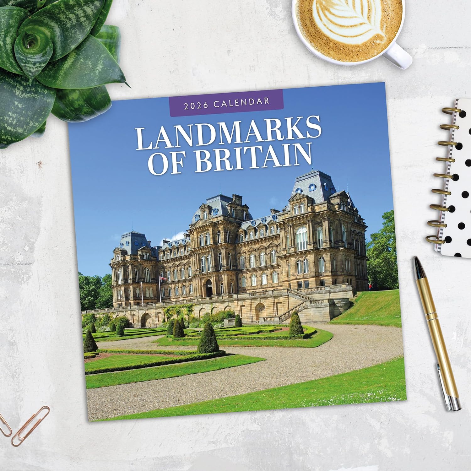 Red Robin 2026 Landmarks of Britain Monthly Wall Calendar | 12" x 24" Open | Premium Thick & Sturdy Paper | Hangable 12 Month Calendar | Lined Notes & To Do Area | Vivid Images | Plastic Free