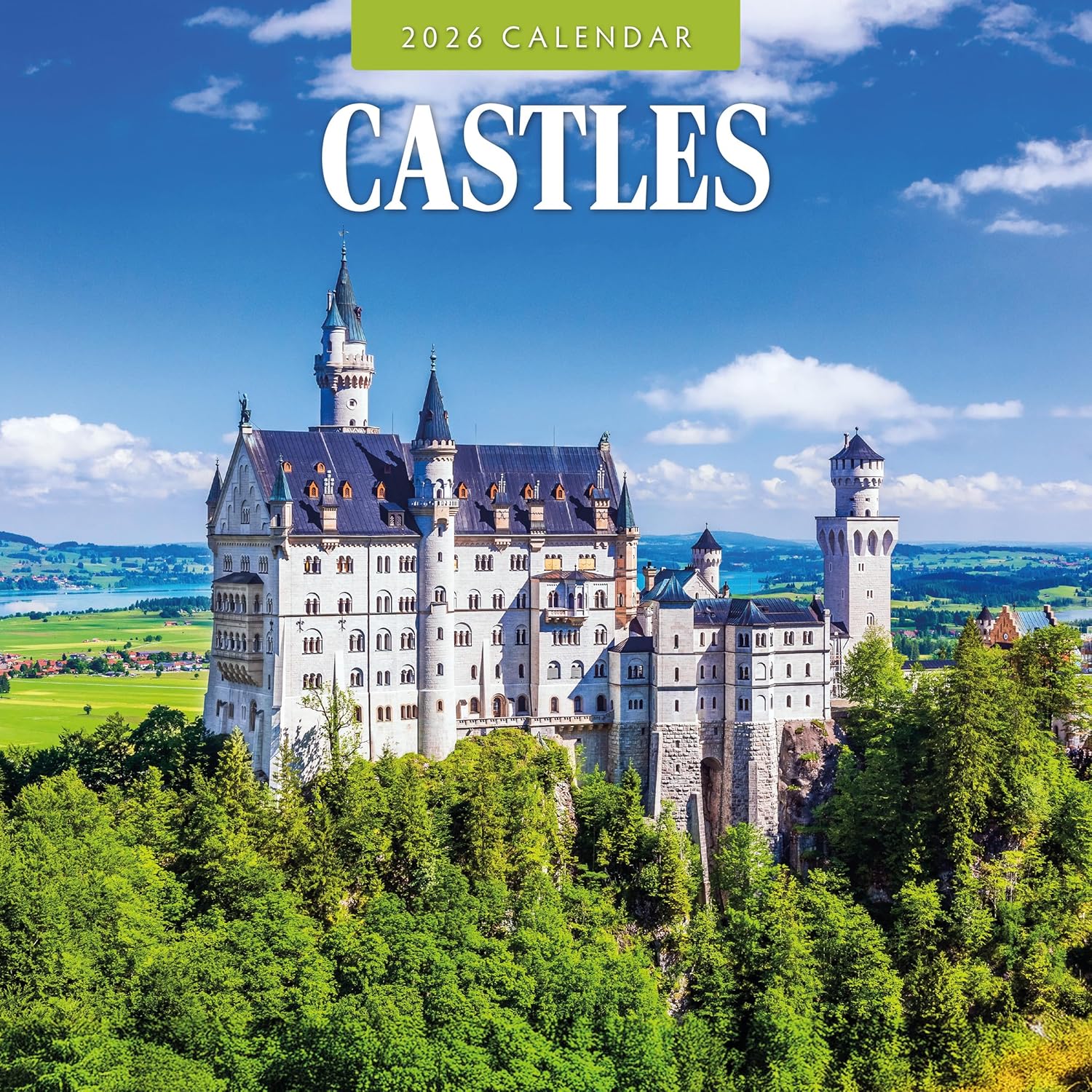 Red Robin 2026 Castles Monthly Wall Calendar | 12" x 24" Open | Premium Thick & Sturdy Paper | Hangable 12 Month Calendar | Lined Notes & To Do Area | Vivid Images | Plastic Free