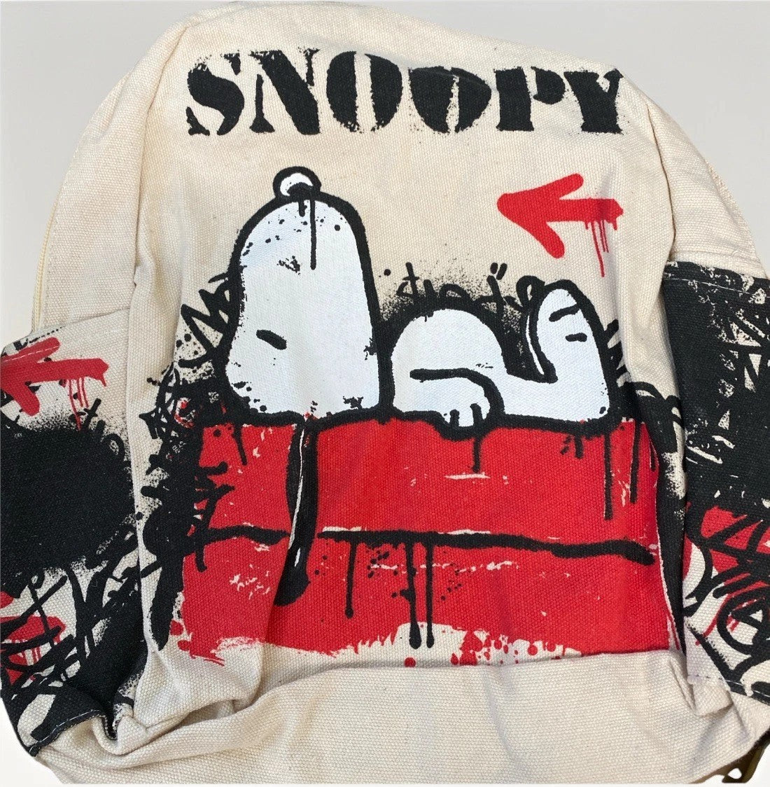 NEW Snoopy Travel Shoulder Bag Backpack, Junior 13" x 12.5" x 1", Premium Canvas